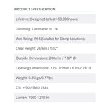 2Pk Radiance LPC 0200 LED Downlight 3000-4500K 11W 1060-1210lm Dimmable  - Prism One