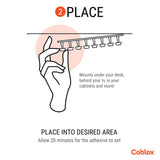 Cablox Mini 2x8 Premium Cable Management Adhesive Cord Organizer Universal Cable Fit  - Prism One