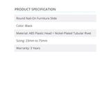 CrystalSlide Classic Nail-On Round Premium Floor Protection 1in to 2in  - Prism One